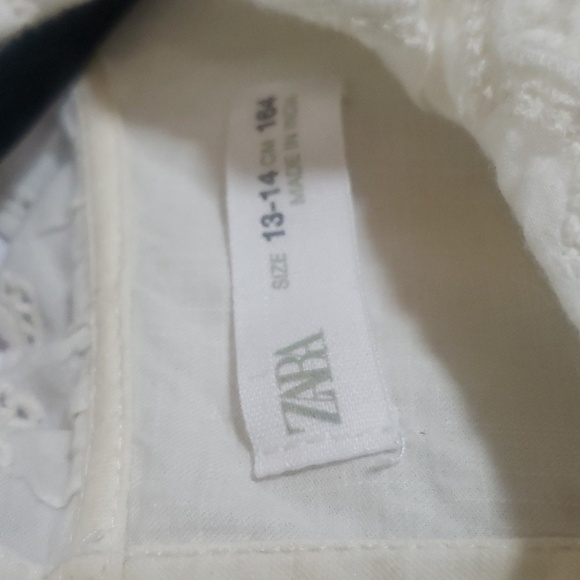 Zara Size M/13-14 Victorian Embroidered Ivory Tunic Blouse Long Sleeve - Picture 9 of 11
